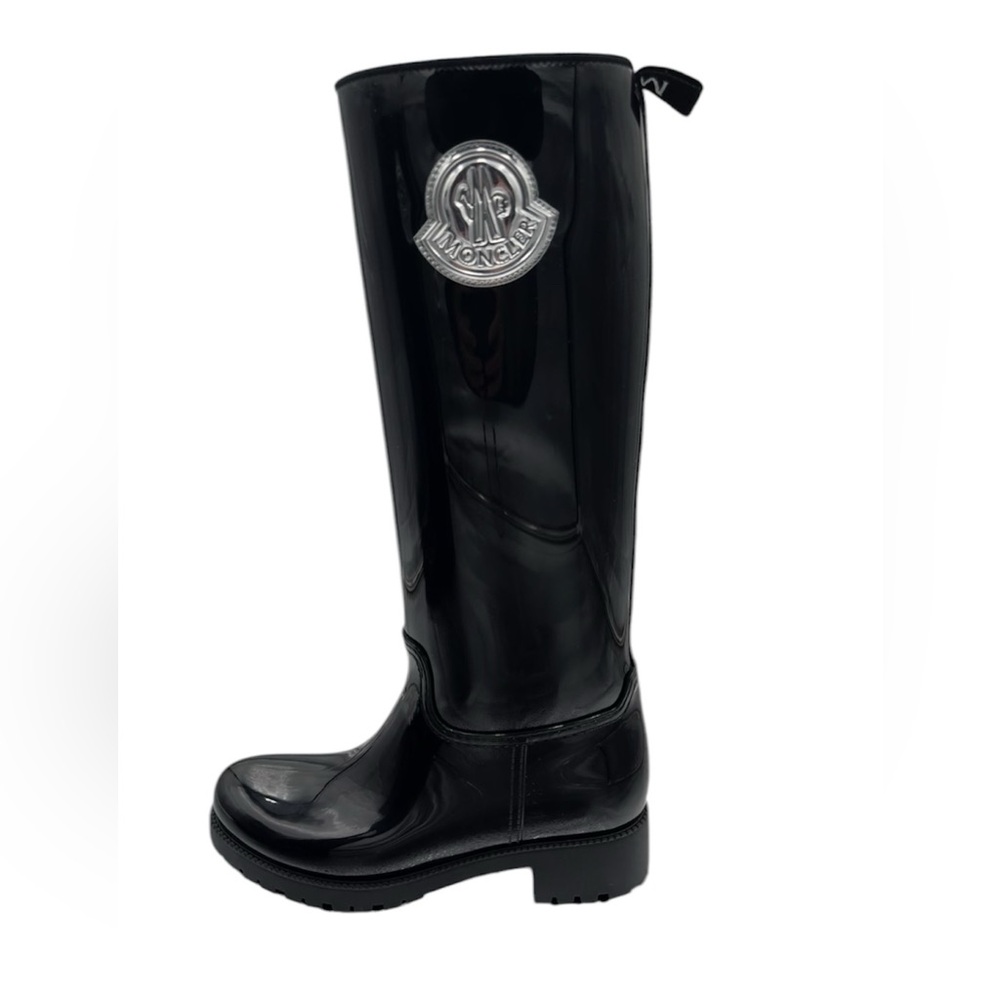Moncler Black Logo Knee-High Boots - Picture 5 of 13